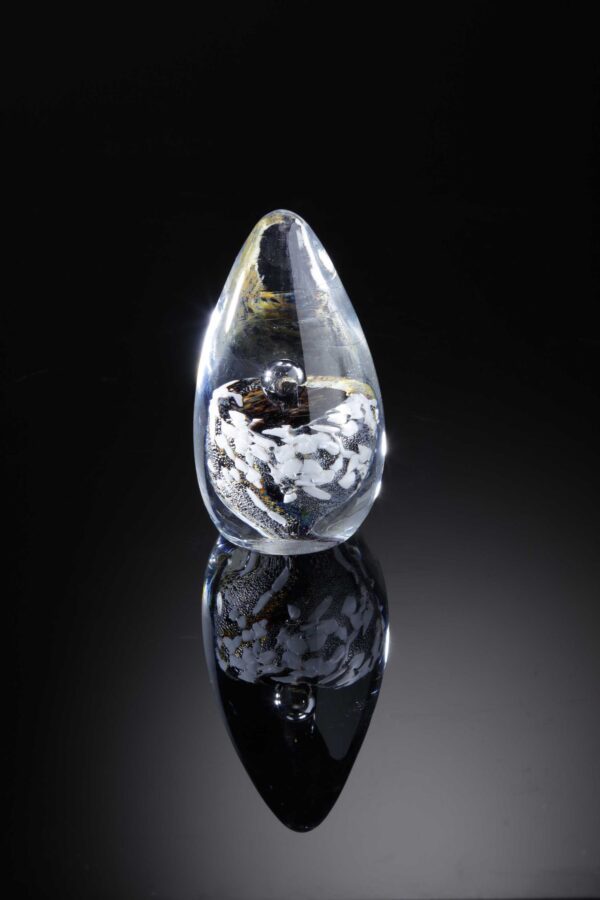 Handmade Paperweight, Special Gift with Silver leaf By Allister Malcolm Glass