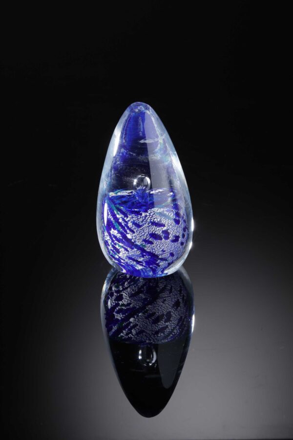 Handmade Paperweight, Special Gift with Silver leaf By Allister Malcolm Glass