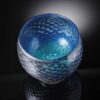 mermaid bowl by allister Malcolm. patterned glass with sterling silver leaf