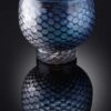 mermaid bowl by allister Malcolm. patterned glass with sterling silver leaf