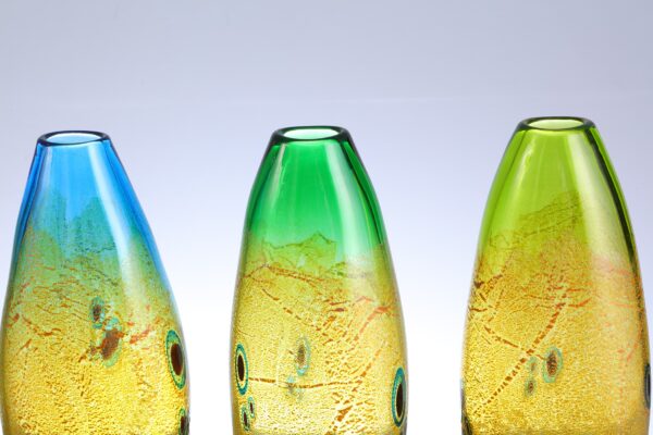 colourful handmade Glassart Vases by Allister Malcolm