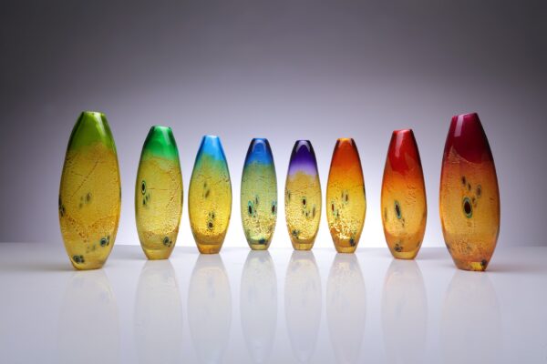 colourful handmade Glassart Vases by Allister Malcolm