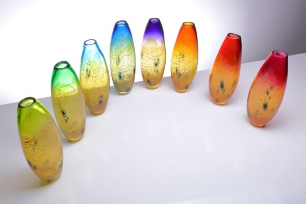 colourful handmade Glassart Vases by Allister Malcolm