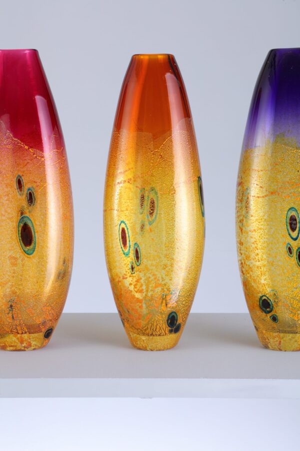 colourful handmade Glassart Vases by Allister Malcolm