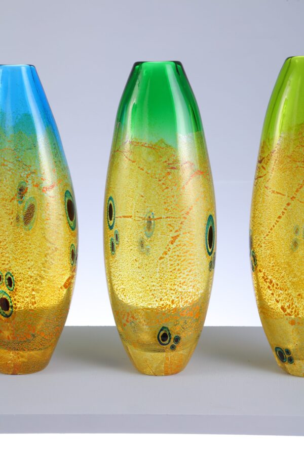 colourful handmade Glassart Vases by Allister Malcolm