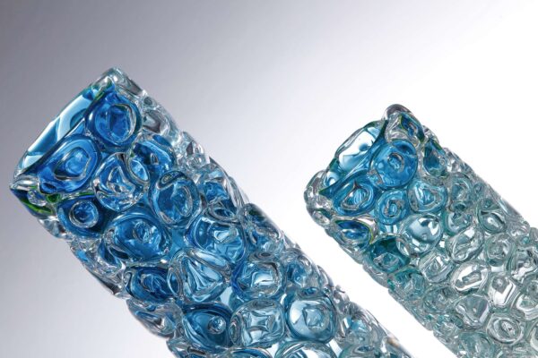Bioluminescent Aquamarine Bubblewrap Vases