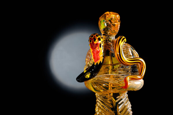 unique glass, handmade glass sculpture. Figurative art by allister Malcolm